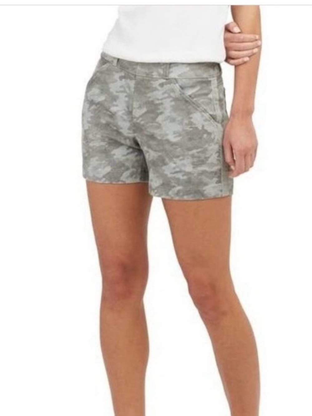 Spanx Stretch Twill Shorts Camo Print
